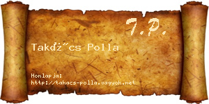 Takács Polla névjegykártya